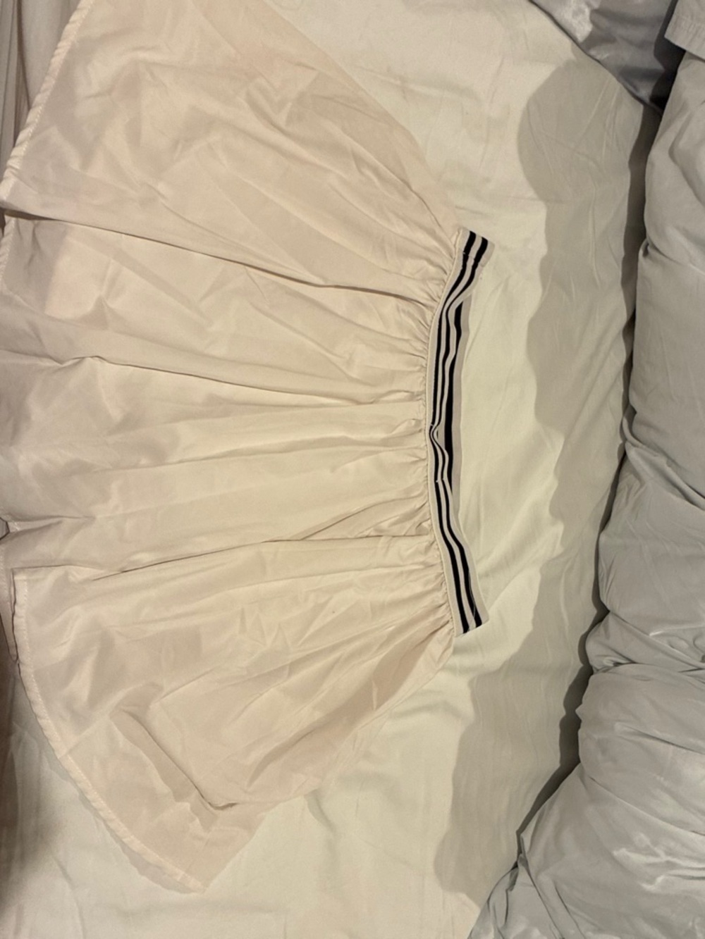 Vanilla Star Cream Circle Skirt with Black-Trim Waistband